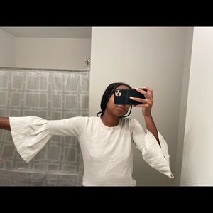 creme bell sleeve sweater